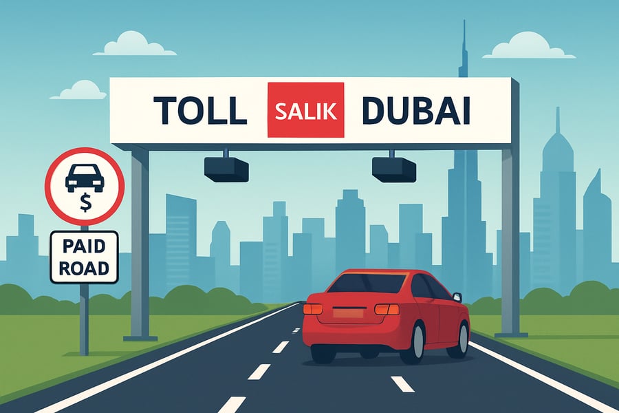 Dubai paid road and toll system Dubai paid road and toll system