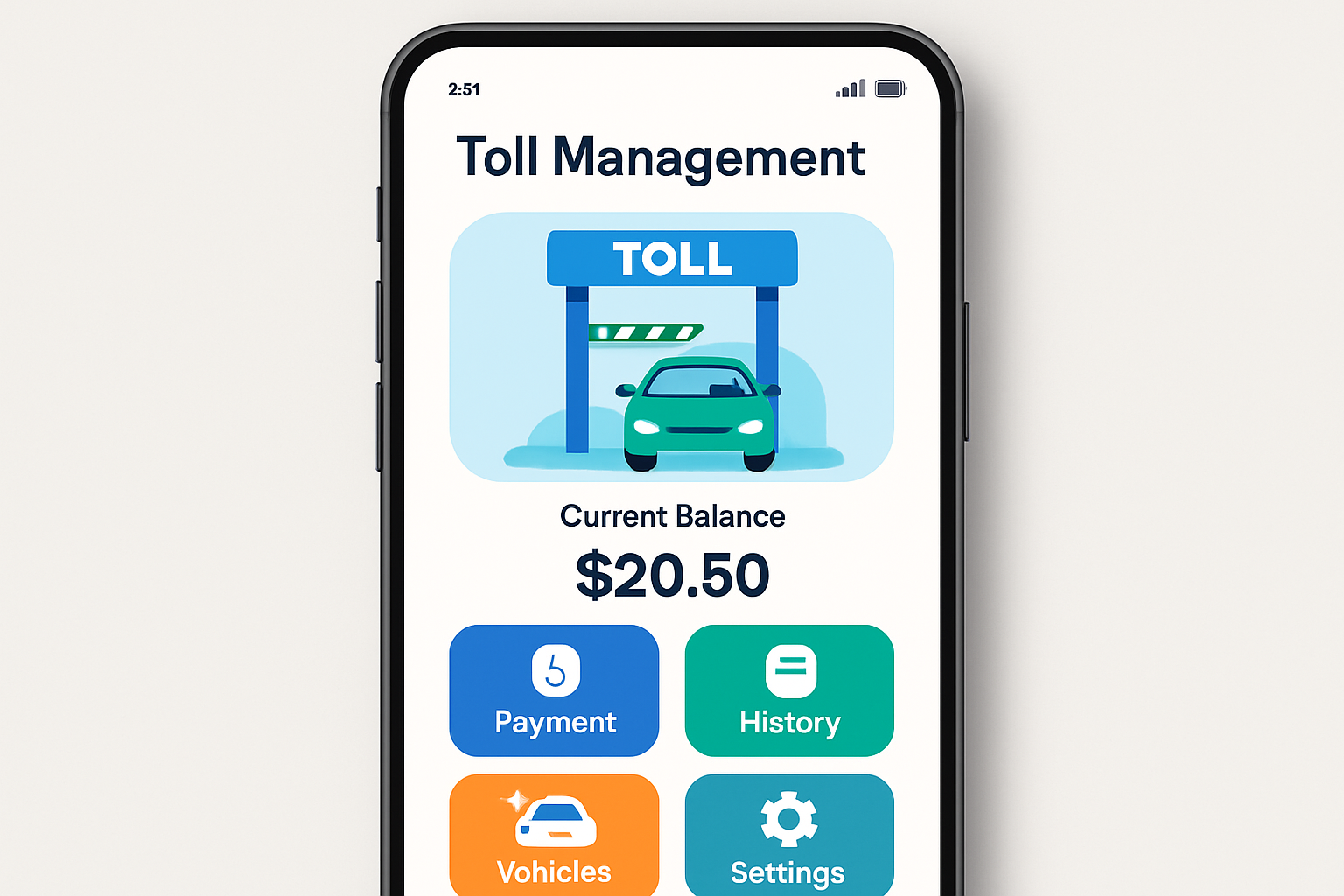 User-friendly mobile app for toll management